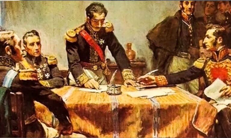 Retrato de Santander o grabado del Congreso de Cúcuta de 1821
