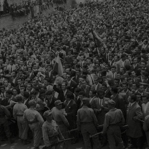 Multitud reunida en movilización social